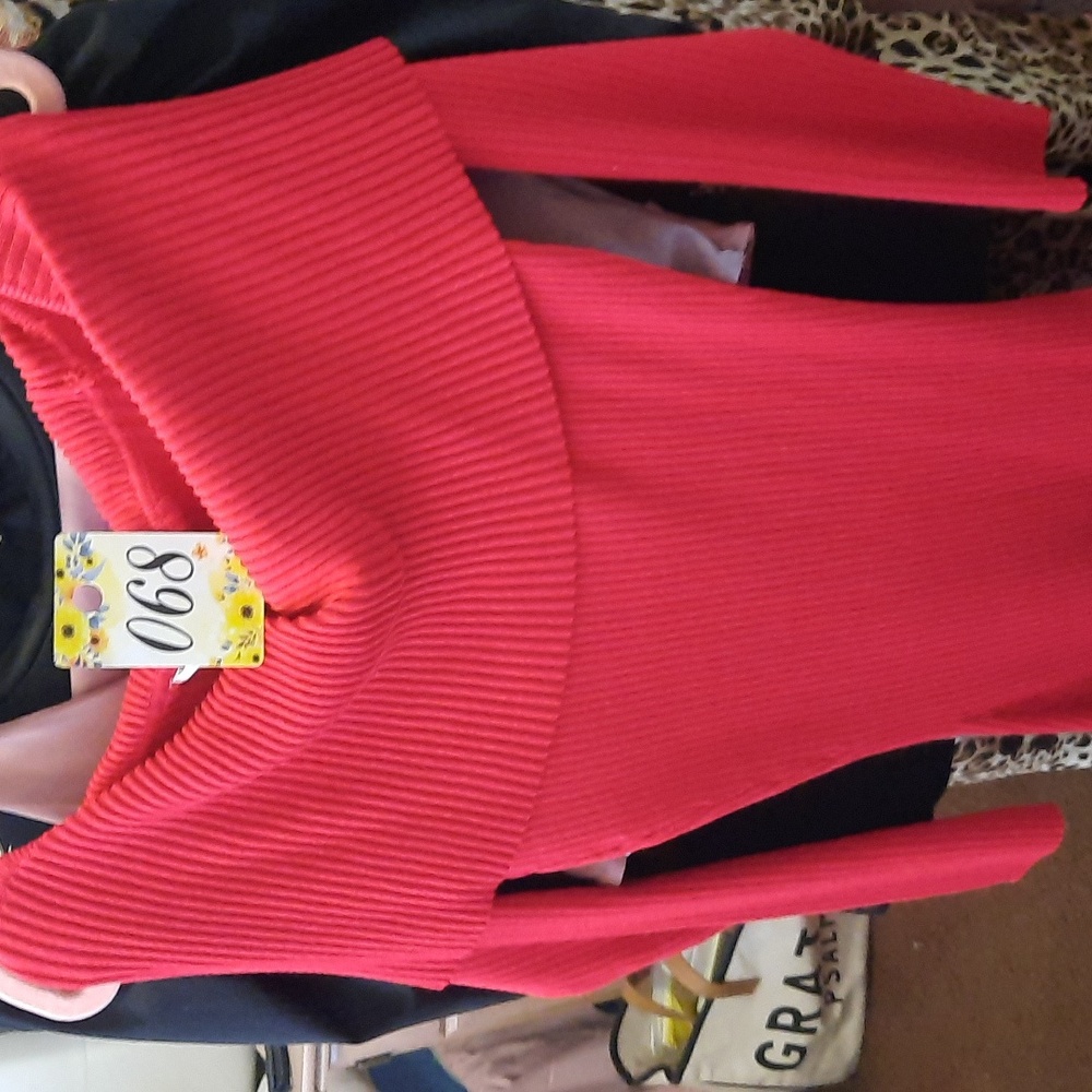 #68 Off Shoulder Bodycon Red Dress